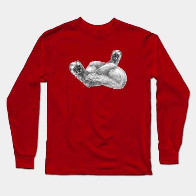 Siberian Weasel Kolinsky Kolonok Long Sleeve T-Shirt by belettelepink